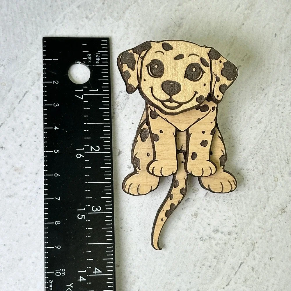 Dalmatian Puppy Dog Moving Parts Magnet Cute Animal Firehouse Dog Handmade